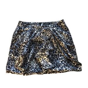 Bebe  Silk ruffle Leopard Print Skirt
